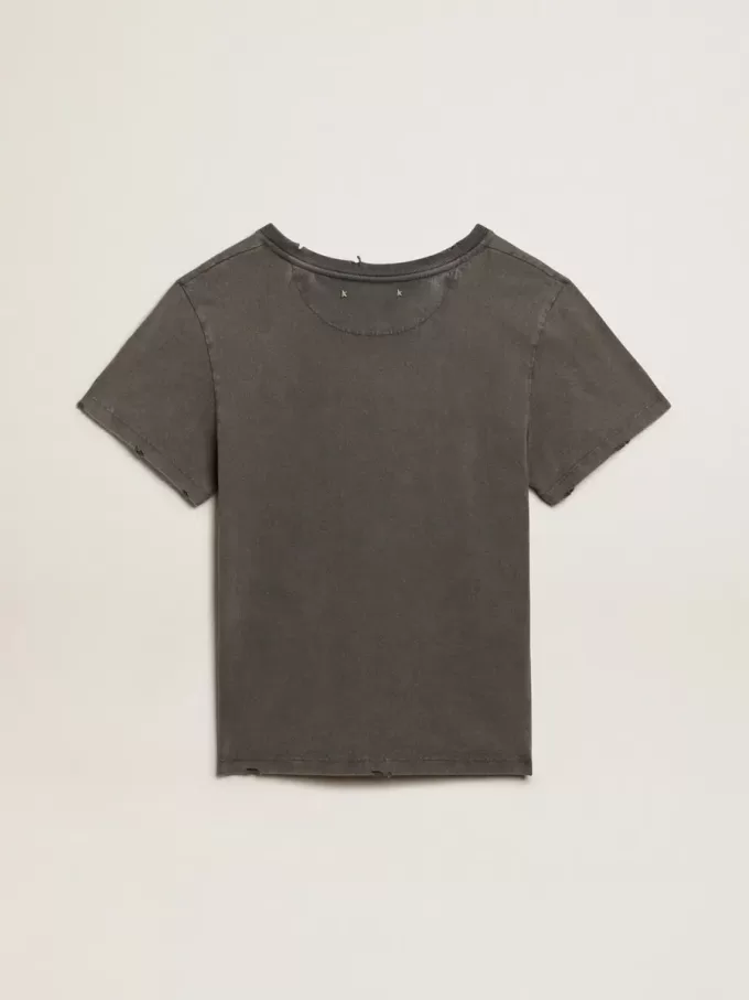 T-shirt slim fit effetto consumato in grigio antracite T-shirt slim fit effetto consumato in grigio antracite