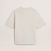 T-shirt unisex bianca con stampa mediterranea e toppa Pescheria Golden sulla manica T-shirt unisex bianca con stampa mediterranea e toppa Pescheria Golden sulla manica