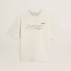 T-shirt unisex bianco consumato con scritta stampata