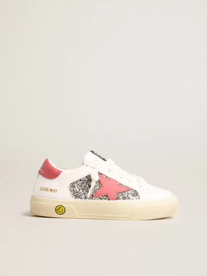 Teen May con stella in pelle rossa e linguetta sul tallone