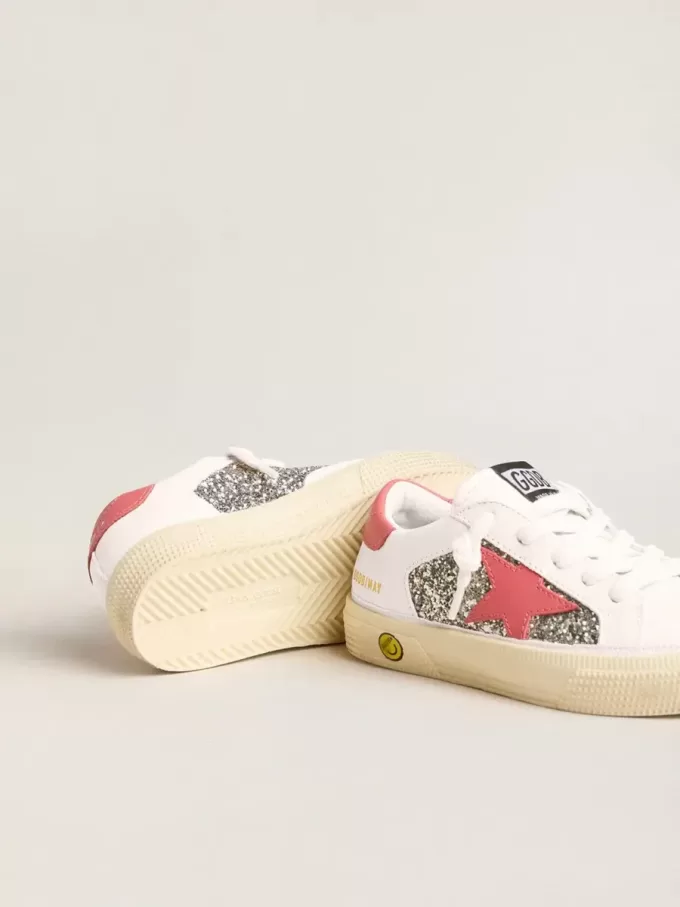 Teen May con stella in pelle rossa e linguetta sul tallone