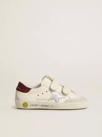 Teen Old School con stella in pelle metallizzata argento e linguetta sul tallone in pelle scamosciata viola