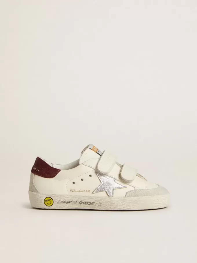 Teen Old School con stella in pelle metallizzata argento e linguetta sul tallone in pelle scamosciata viola