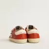 Teen Old School in nappa arancione con stella bianca e linguetta sul tallone in pelle color crema