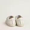 Teen Old School in pelle bianca con dettagli dorati