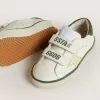 Teen Old School in pelle bianca con linguetta sul tallone in nappa verde e inserto verde