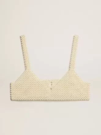 Top da donna con collana di perle