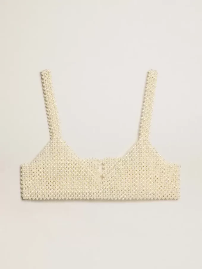 Top da donna con collana di perle Top da donna con collana di perle