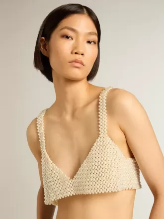 Top da donna con collana di perle