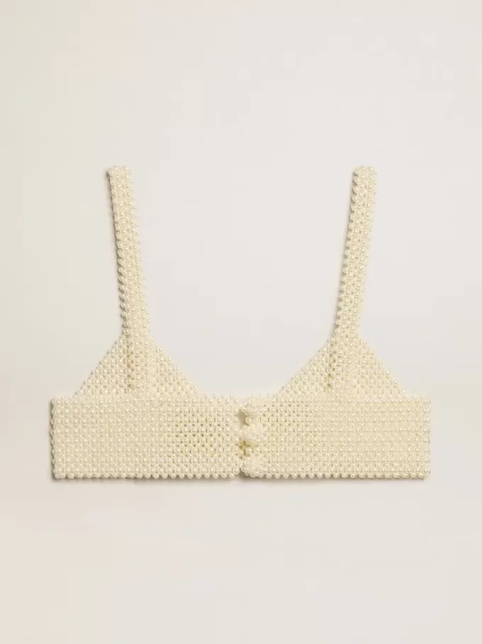 Top da donna con collana di perle Top da donna con collana di perle