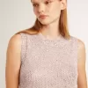 Top in maglia a rete con paillettes e dettagli a contrasto Top in maglia a rete con paillettes e dettagli a contrasto
