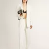 Top nero da donna in crochet con cristalli