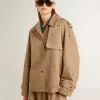 Trench oversize da donna con cristalli