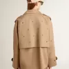 Trench oversize da donna con cristalli