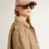 Trench oversize da donna con cristalli