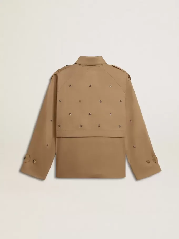 Trench oversize da donna con cristalli