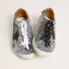 True-Star da donna con paillettes argentate, stella nera e linguetta sul tallone in pelle argentata