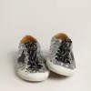 True-Star da uomo con paillettes argentate, stella nera e linguetta sul tallone in pelle beige