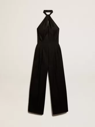 Tuta in gabardine di lana nera