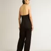 Tuta in gabardine di lana nera