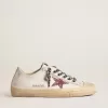 V-Star con stella glitterata rosa e linguetta sul tallone in pelle metallizzata