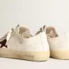 V-Star da donna in nappa bianca con stella rossa glitterata