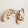 V-Star da donna in pelle scamosciata grigio tortora con stella in pelle grigio chiaro