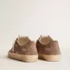V-Star da donna in pelle scamosciata grigio tortora con stella in pelle grigio chiaro