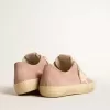V-Star da donna in pelle scamosciata rosa con stella in pelle color crema