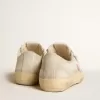 V-Star da donna in tela grigio chiaro con stella in pelle rossa