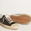 V-Star da uomo in pelle nappa nera con stella in pelle nera