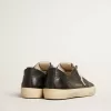 V-Star da uomo in pelle nappa nera con stella in pelle nera