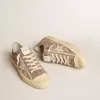 V-Star da uomo in pelle scamosciata grigio tortora con stella in pelle grigio chiaro