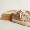 V-Star da uomo in pelle scamosciata grigio tortora con stella in pelle grigio chiaro