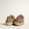 V-Star da uomo in pelle scamosciata grigio tortora con stella in pelle nappa bianca