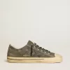 V-Star da uomo in pelle scamosciata nera con stella in pelle nera