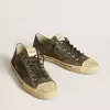 V-Star da uomo in pelle scamosciata nera con stella in pelle nera