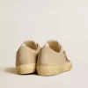 V-Star in nylon color quarzo con stella in nabuk rosso mattone