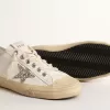 V-Star in pelle bianca con stella glitterata platino