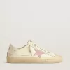 V-Star in pelle nappa beige con stella in pelle scamosciata rosa antico