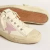 V-Star in pelle nappa beige con stella in pelle scamosciata rosa antico