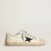 V-Star in pelle nappa con stella in pelle nabuk nera
