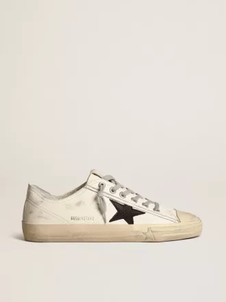 V-Star in pelle nappa con stella in pelle nabuk nera