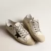 V-Star in pelle nappa con stella in pelle nabuk nera