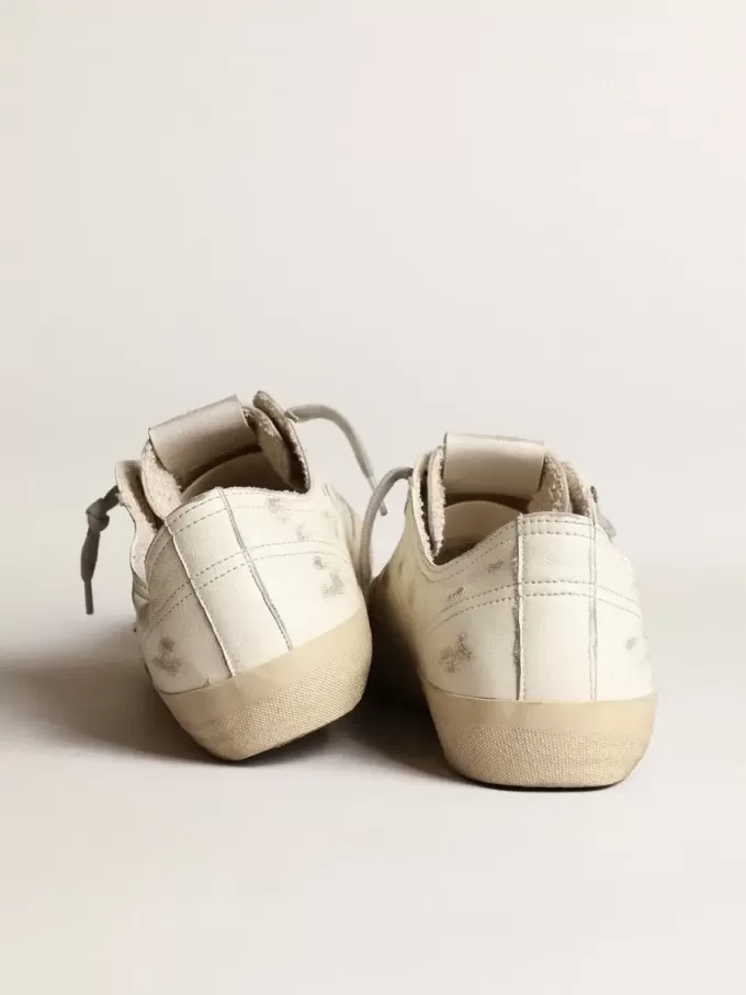 V-Star in pelle nappa con stella in pelle nabuk nera