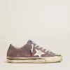 V-Star LAB da donna in pelle lilla e glitter con stella bianca e linguetta glitter argento