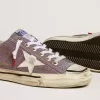 V-Star LAB da donna in pelle lilla e glitter con stella bianca e linguetta glitter argento