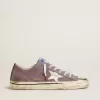 V-Star LAB da uomo in pelle lilla e glitter con stella bianca e linguetta glitter argento