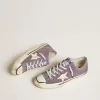 V-Star LAB da uomo in pelle lilla e glitter con stella bianca e linguetta glitter argento