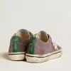 V-Star LAB da uomo in pelle lilla e glitter con stella bianca e linguetta glitter argento